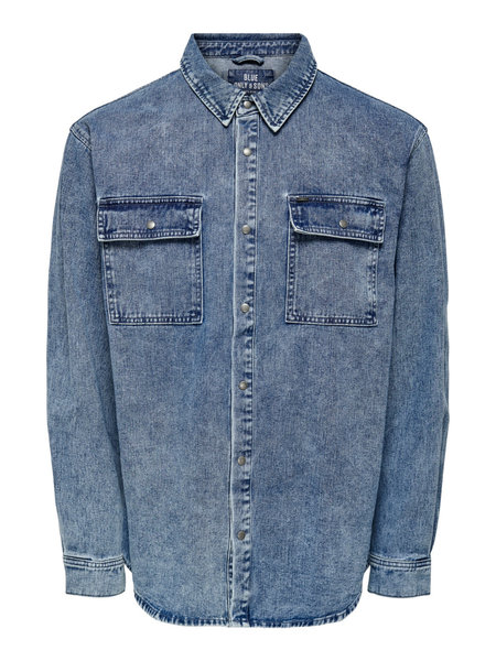 Only & Sons ONSBILL Washed 2965 Overshirt (218950 Blue Denim)