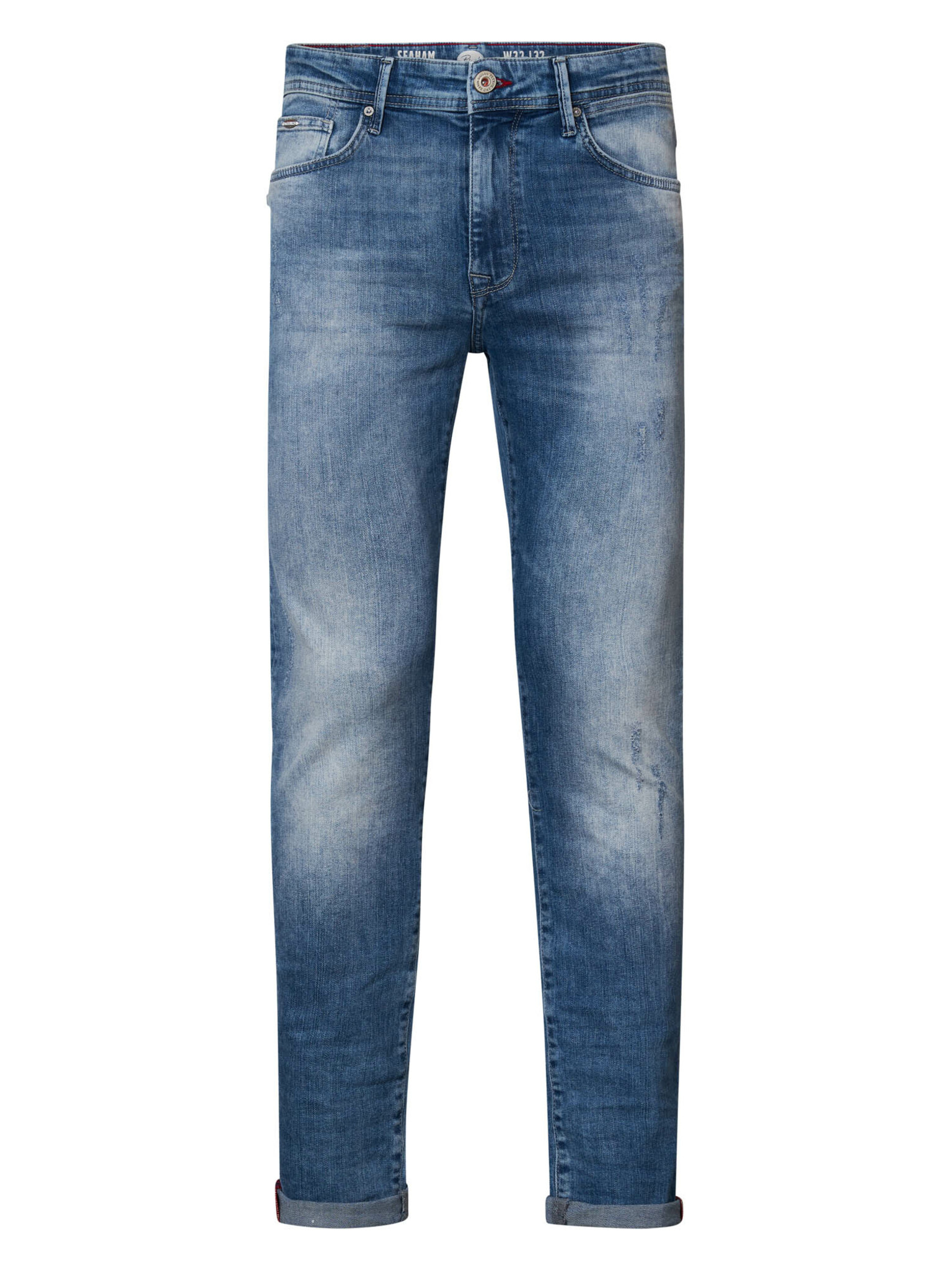 Petrol M-1020-DNM002 - Men Denim Slim fit (5704 Heavy stone)