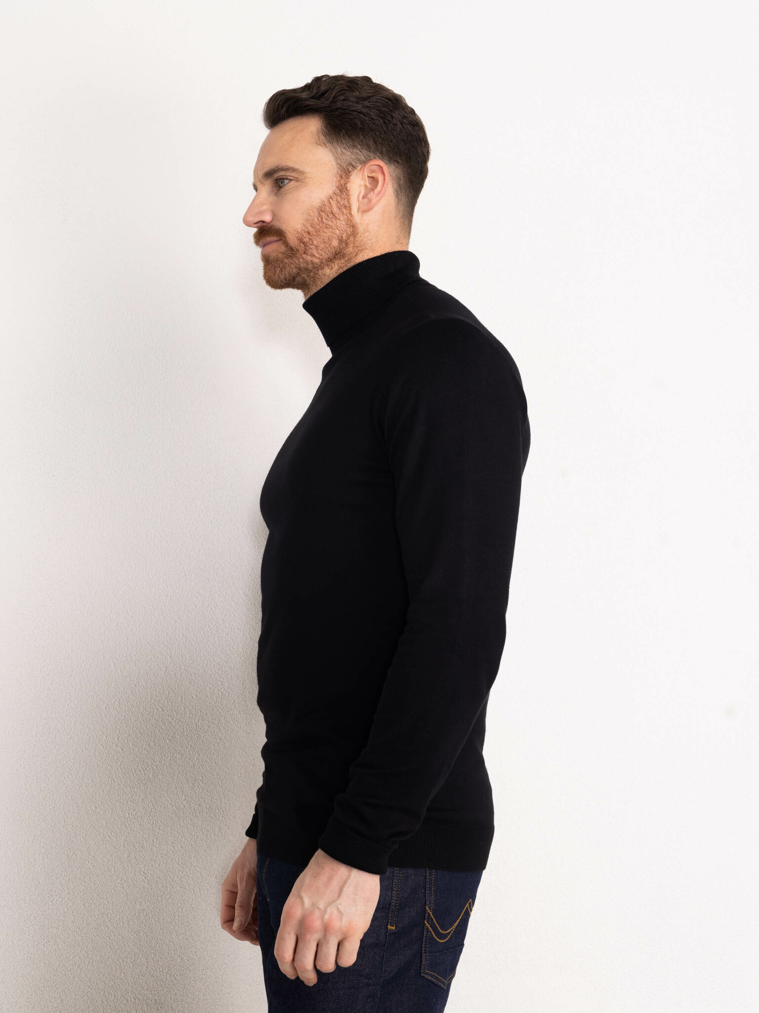 M-NOOS-KWC001 - Men Knitwear Collar Basic (9999 Black)