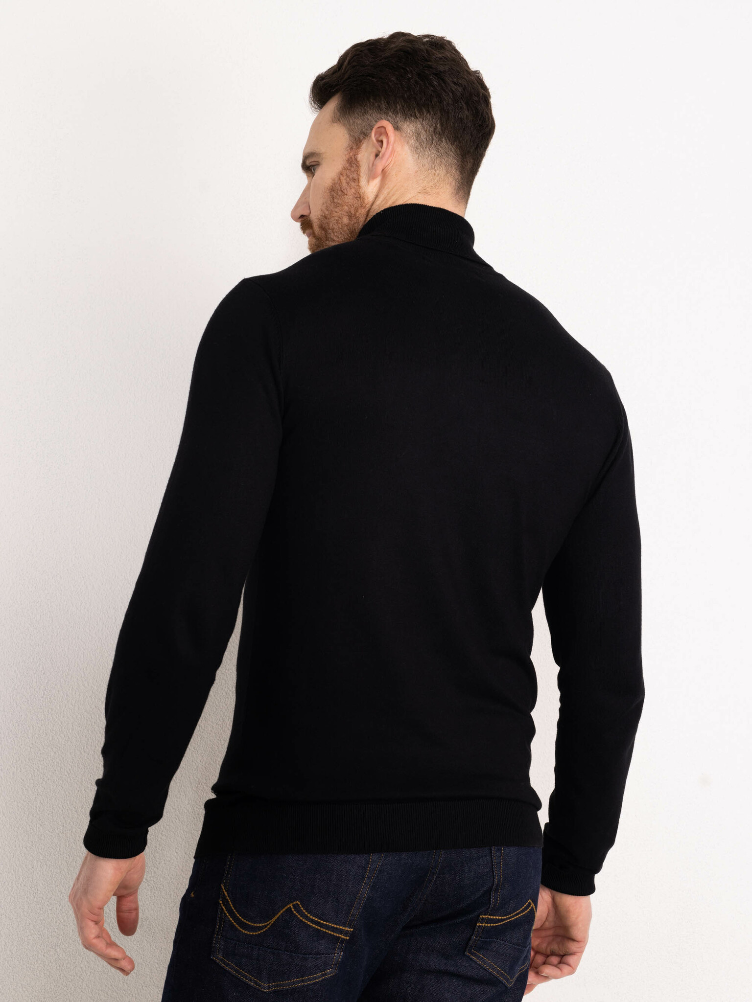 M-NOOS-KWC001 - Men Knitwear Collar Basic (9999 Black)