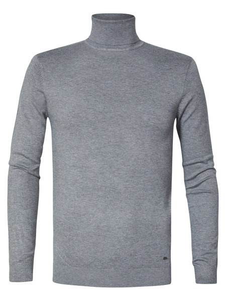 Petrol M-NOOS-KWC001 - Men Knitwear Collar Basic (9046 Light Slate Melee)