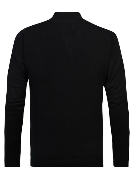 Petrol M-3020-KWC258 - Men Knitwear Collar Basic (9999 Black)