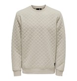 Only & Sons ONSDYLAN REQ Quilted Crew 3118 SWT (261395 Silver Lining)