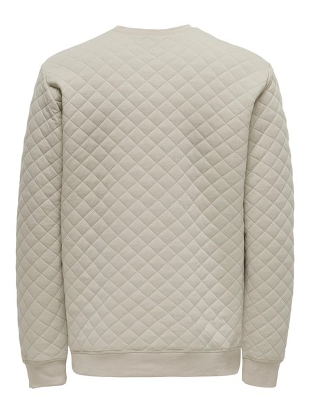 Only & Sons ONSDYLAN REQ Quilted Crew 3118 SWT (261395 Silver Lining)