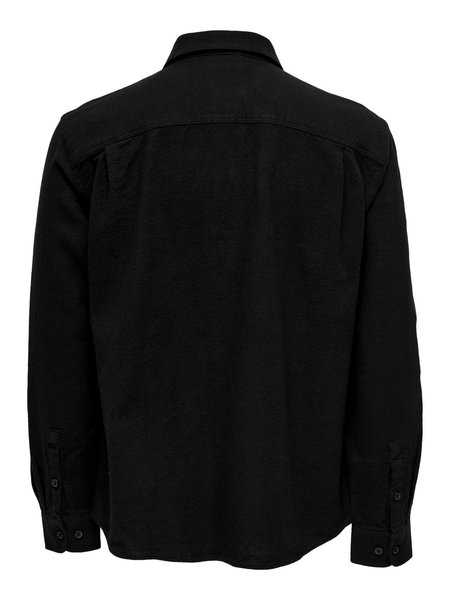 Only & Sons ONSTOM Life LS RLX Slub Solid Shirt (187679 Black)