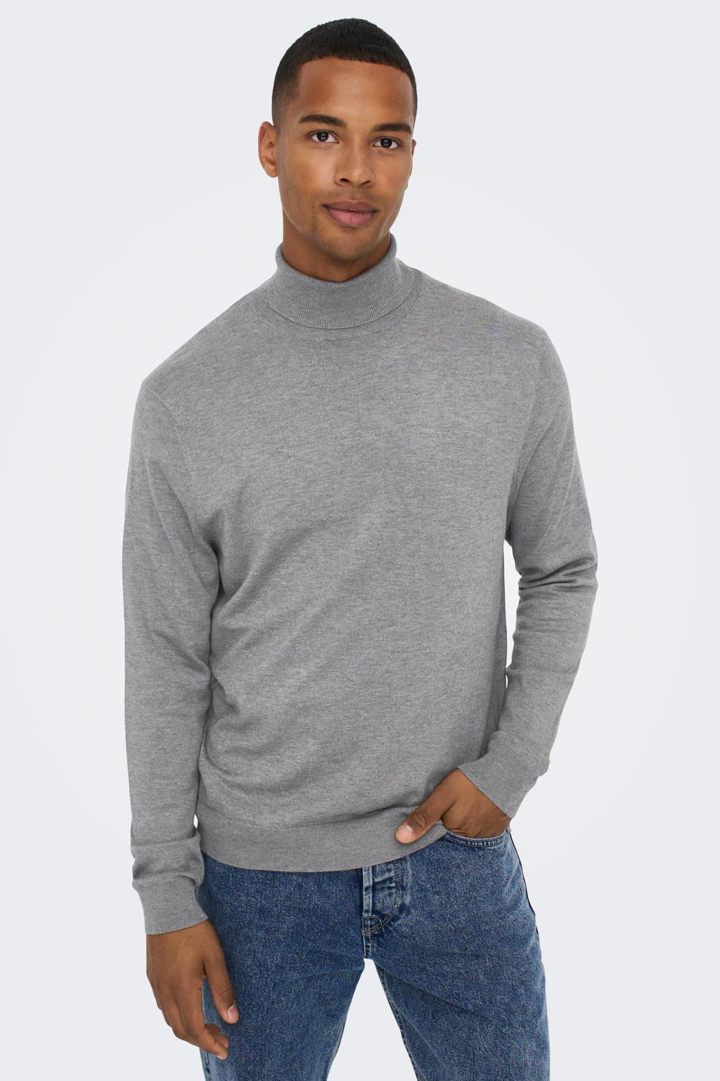 ONSWYLER Life Roll Neck Knit Grey Melange