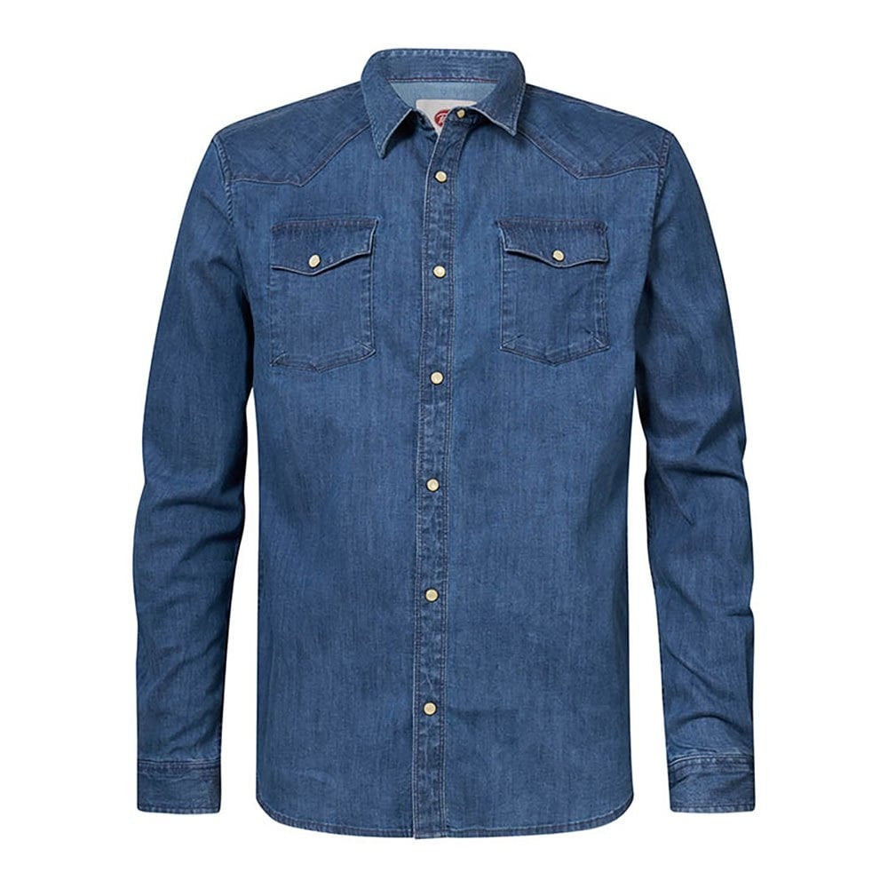 Petrol M-1010-SIL431 - Men Shirt Long Sleeve Denim (5001 Light Indigo)