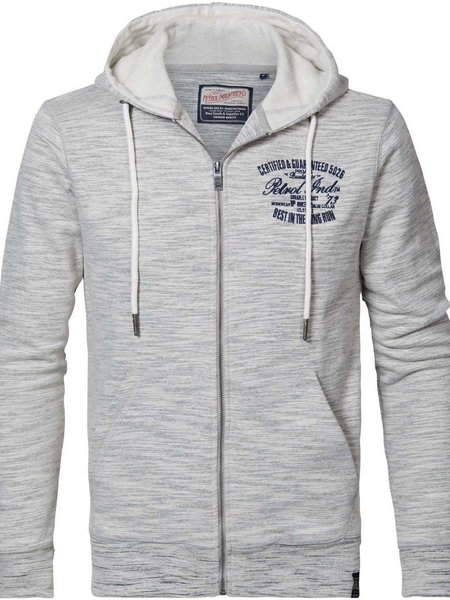 Petrol M-1010-SWH311 - Men Sweater Hooded Zip (0009 Antique White Melee)
