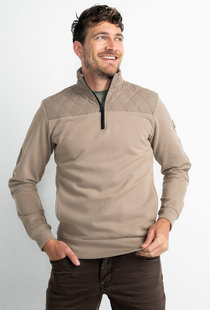 M-3020-SWC325 - Men Sweater Collar Zip (7113 Wild dessert)