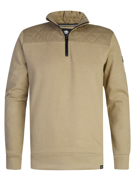 Petrol M-3020-SWC325 - Men Sweater Collar Zip (7113 Wild dessert)