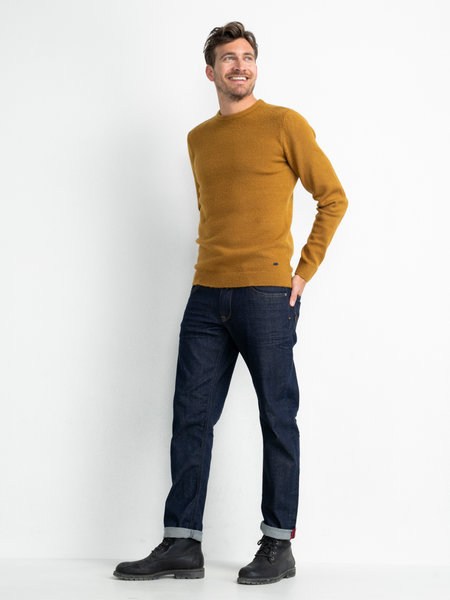 Petrol M-3020-KWR238 - Men Knitwear Round Neck Basic (7121 Dark Gold)