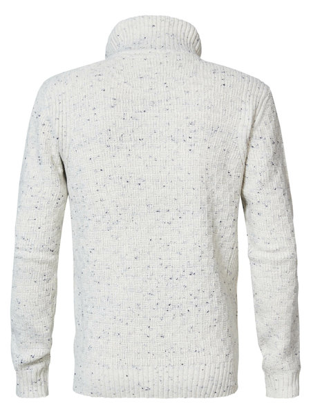 Petrol M-3010-KWC226 - Men Knitwear Collar (0007 Antique White)