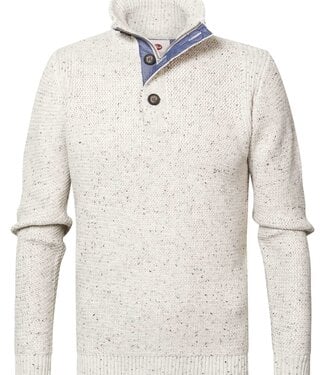 Petrol Industries M-3020-KWC226 - Men Knitwear Collar (0009 Antique White Melee)