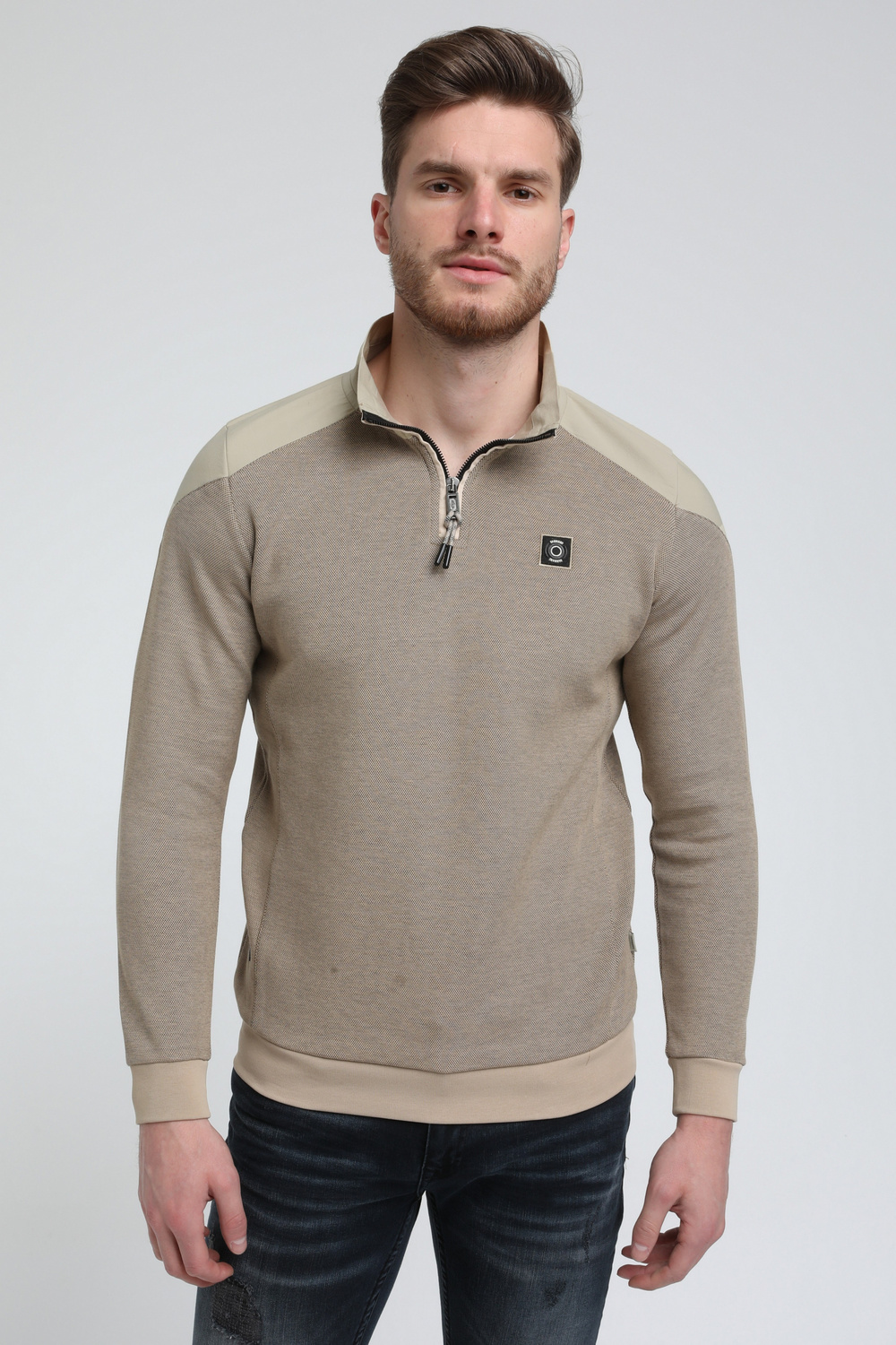 Gabbiano 772714 Half Zip Sweater Cream