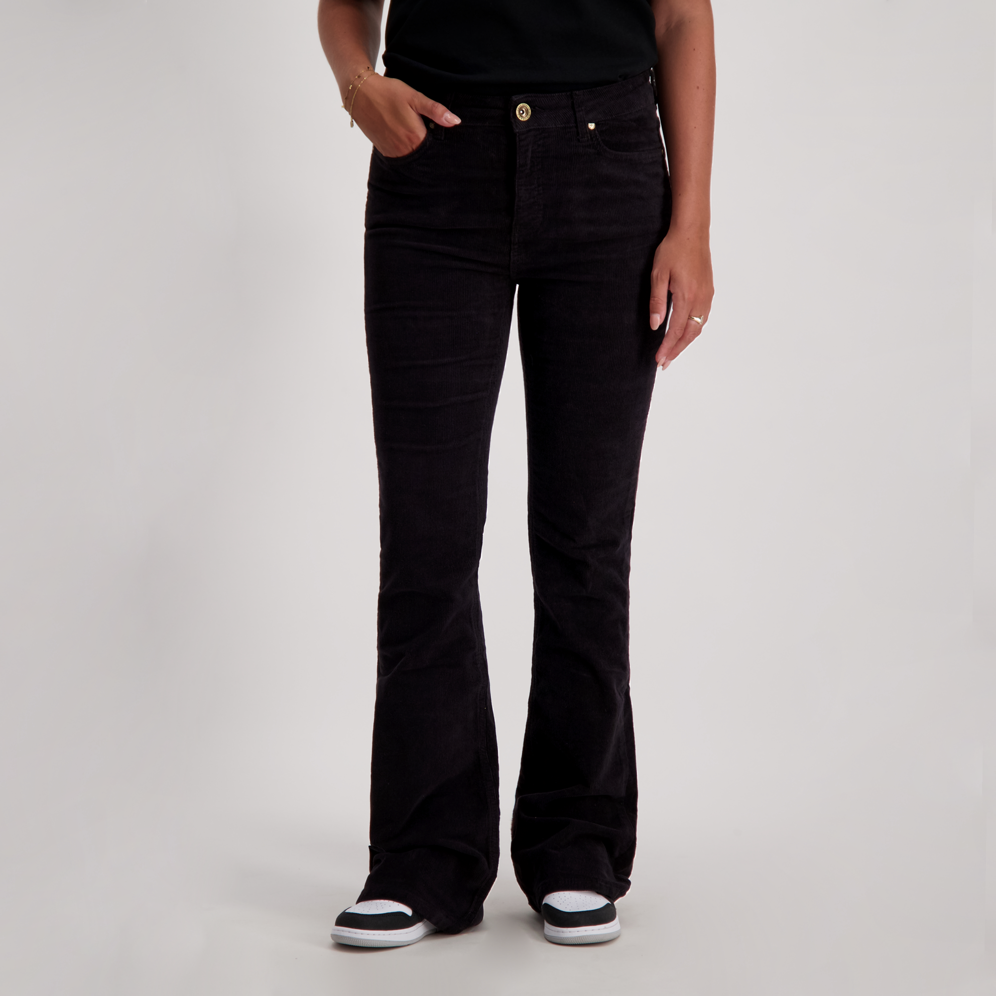 Cars Jeans Desiree Flare Corduroy Black (01 Black)