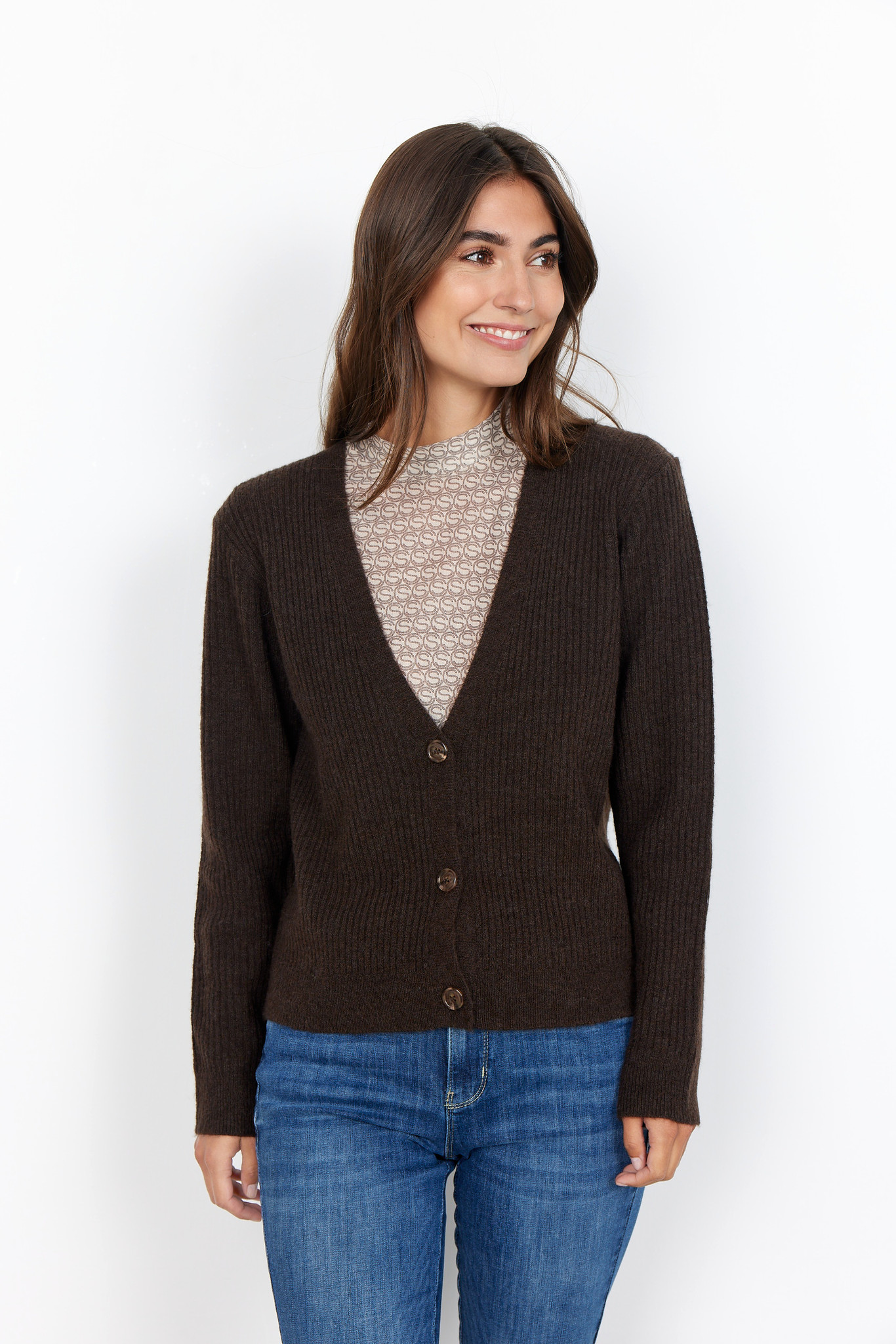 Soya Concept SC-NESSIE 26 CARDIGAN (98910 COFFEE BEAN MELANGE)