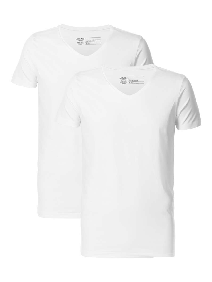 M-BF-VLYCRAT-Shirt Ss V-Neck 2-Pack (0000 White)