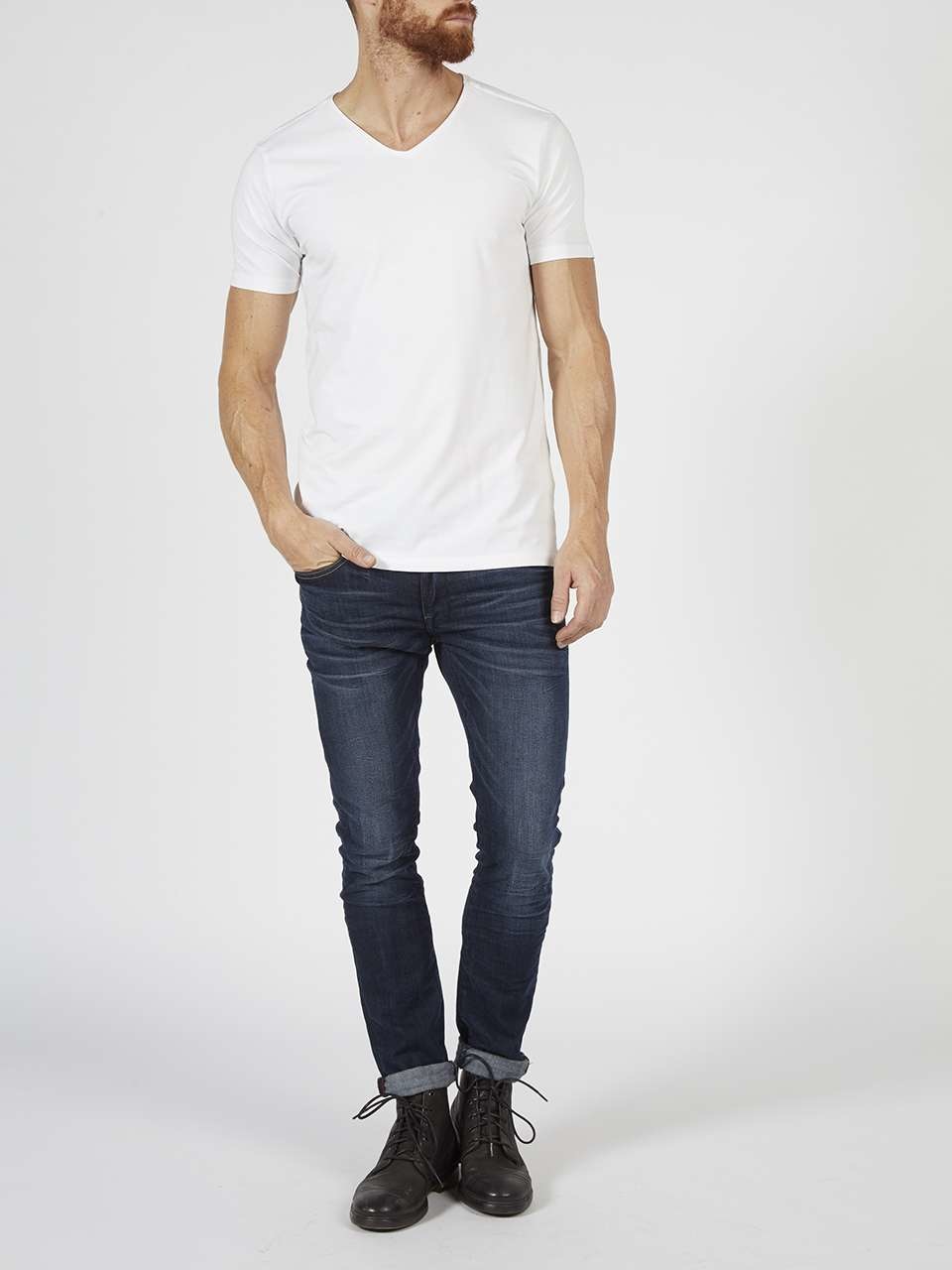 M-BF-VLYCRAT-Shirt Ss V-Neck 2-Pack (0000 White)