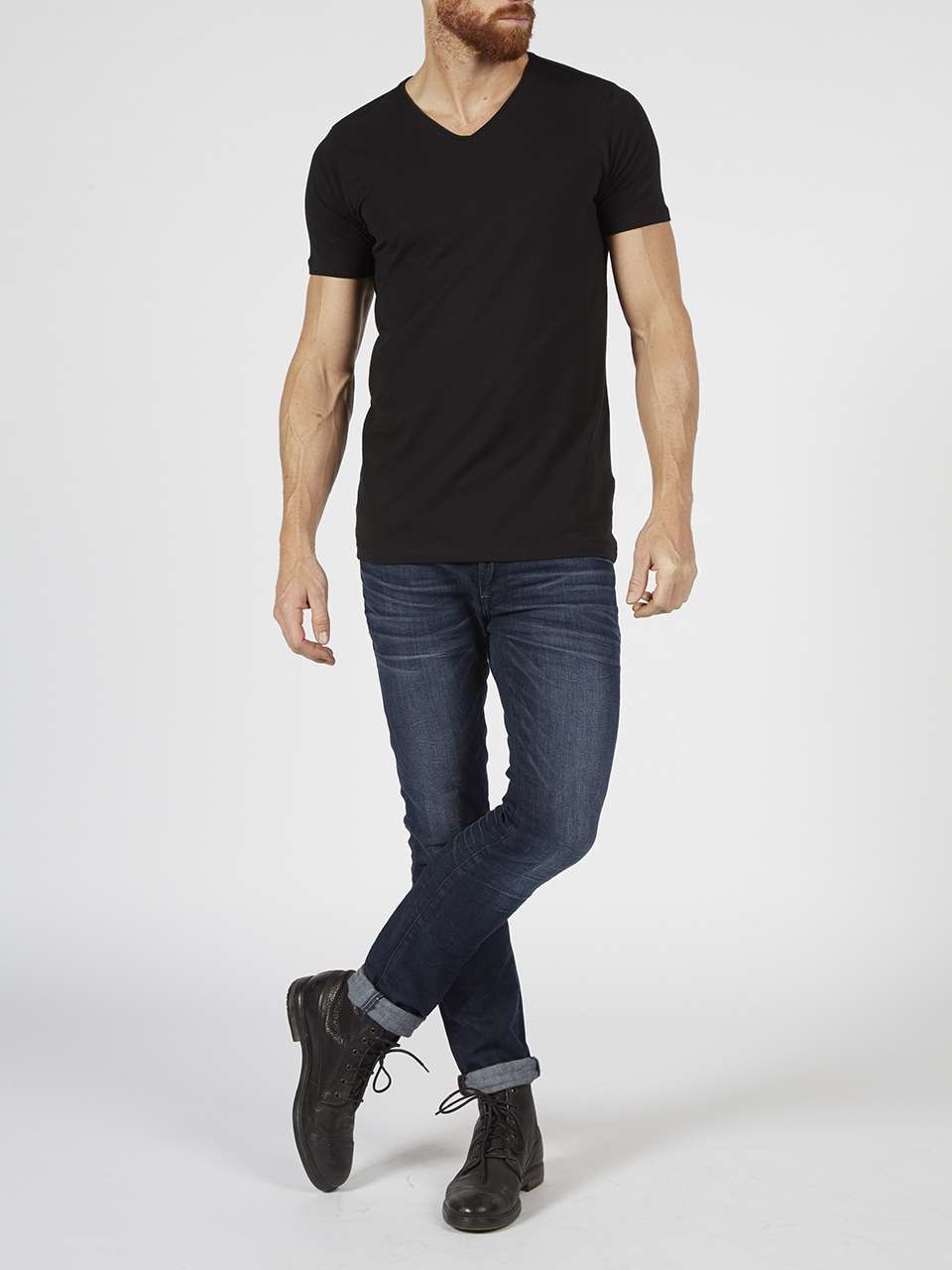 M-BF-VLYCRAT-Shirt Ss V-Neck 2-Pack (9999 Black)