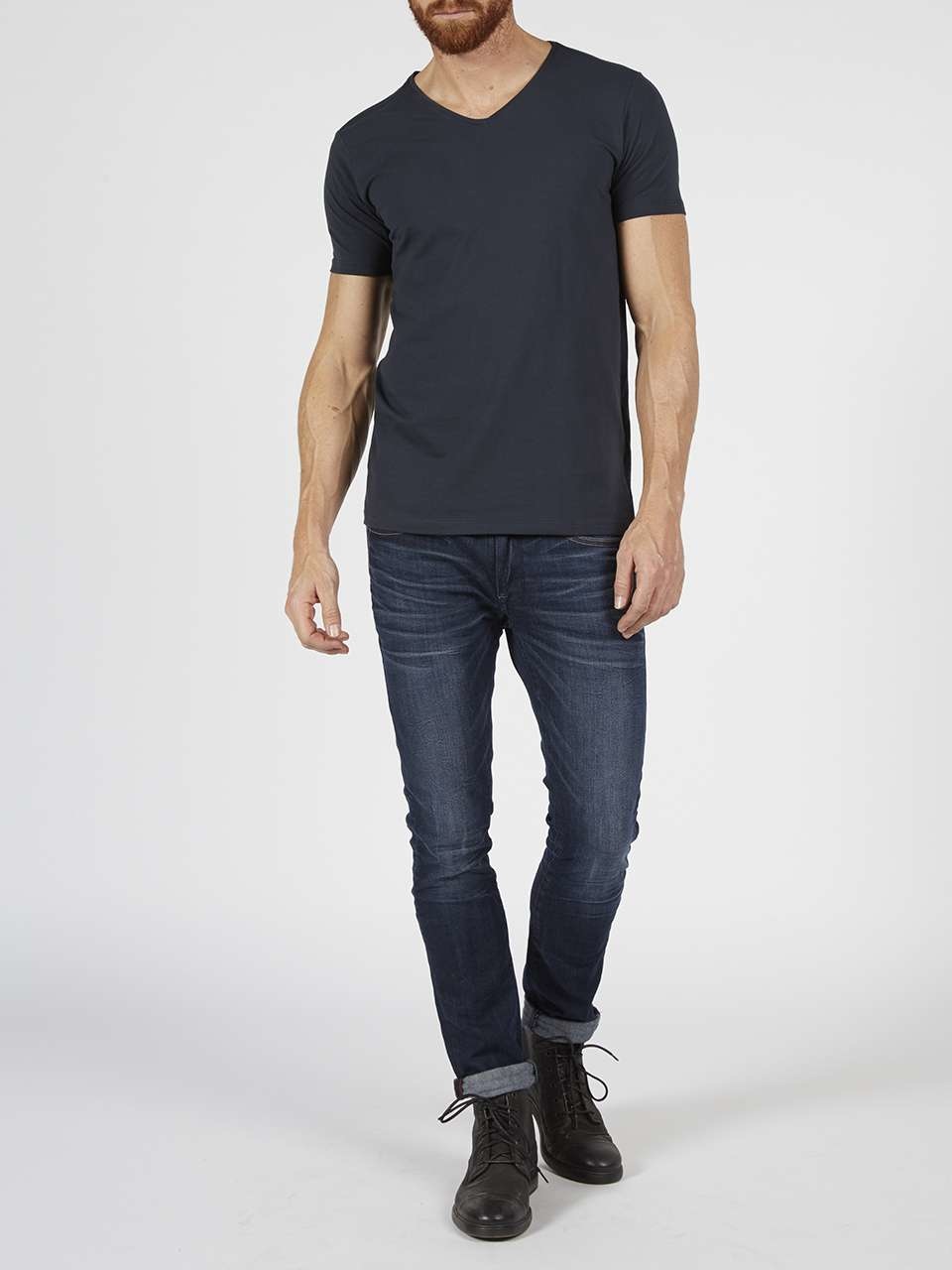 M-BF-VLYCRAT-Shirt Ss V-Neck 2-Pack (5091 Deep Navy)