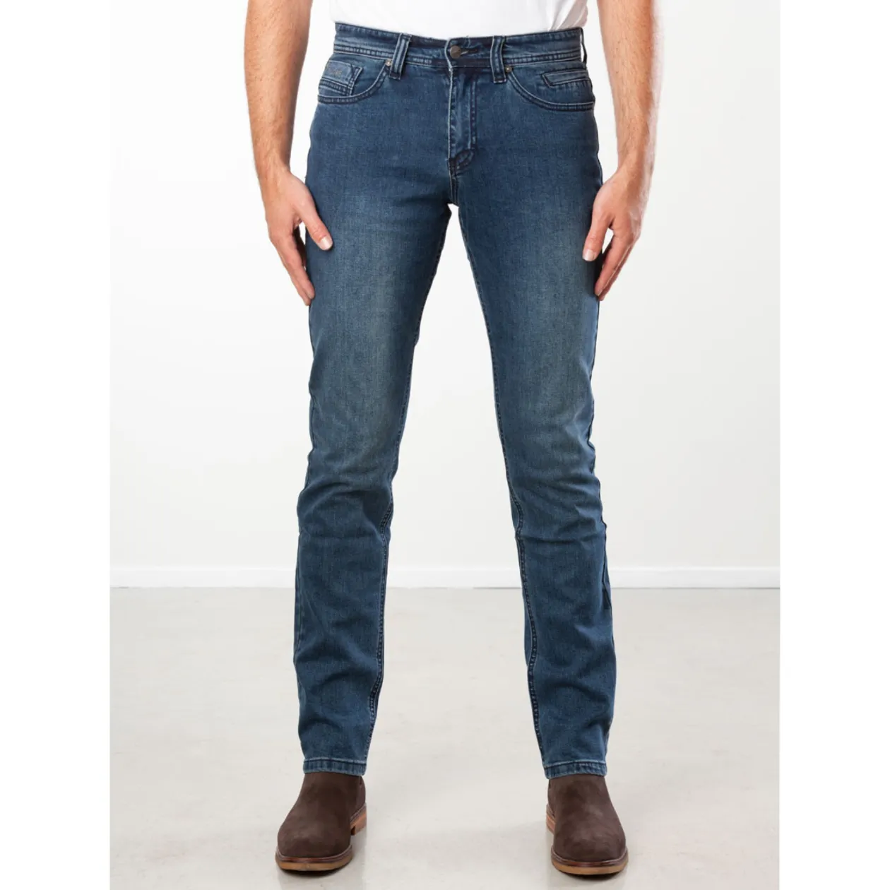 New Star JV-SLIM Stretch Denim Slimfit - (STONE USED)