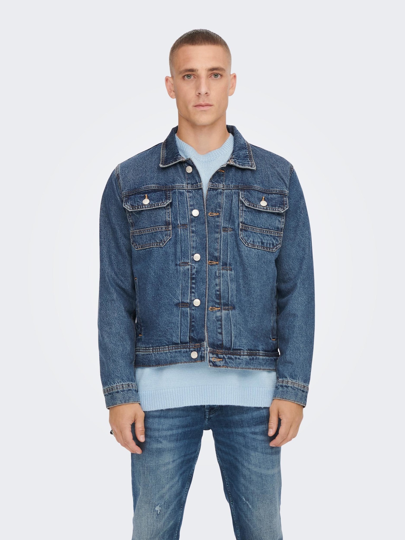 Only & Sons ONSDUKE M. Blue 3518 Jacket (191511 Medium Blue Denim)