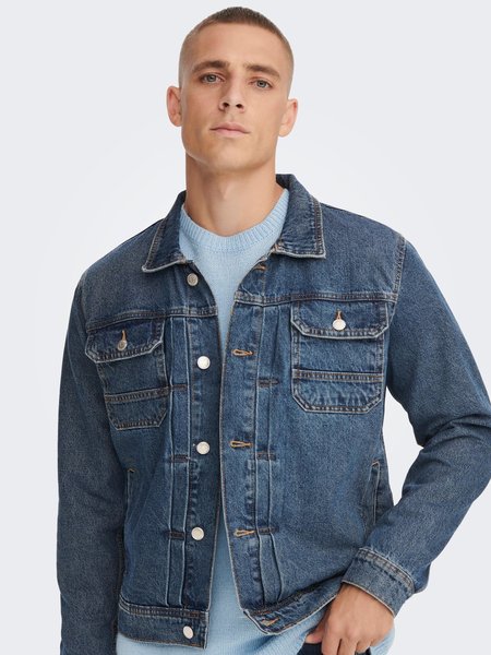 Only & Sons ONSDUKE  M. Blue 3518 Jacket (191511 Medium Blue Denim)