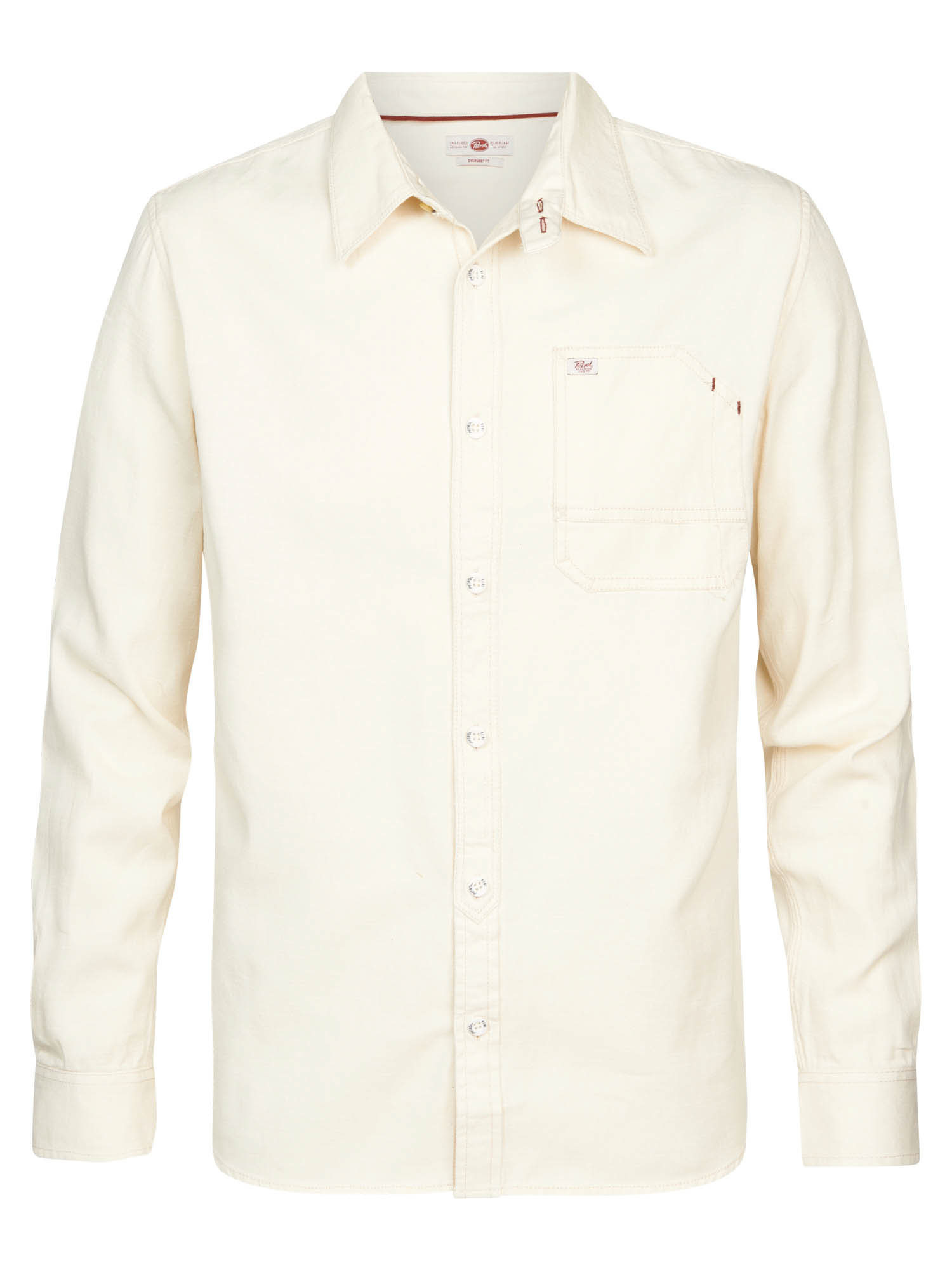 Petrol M-1030-Sil409 - Men Shirt Long Sleeve Uni (0108 Old White)