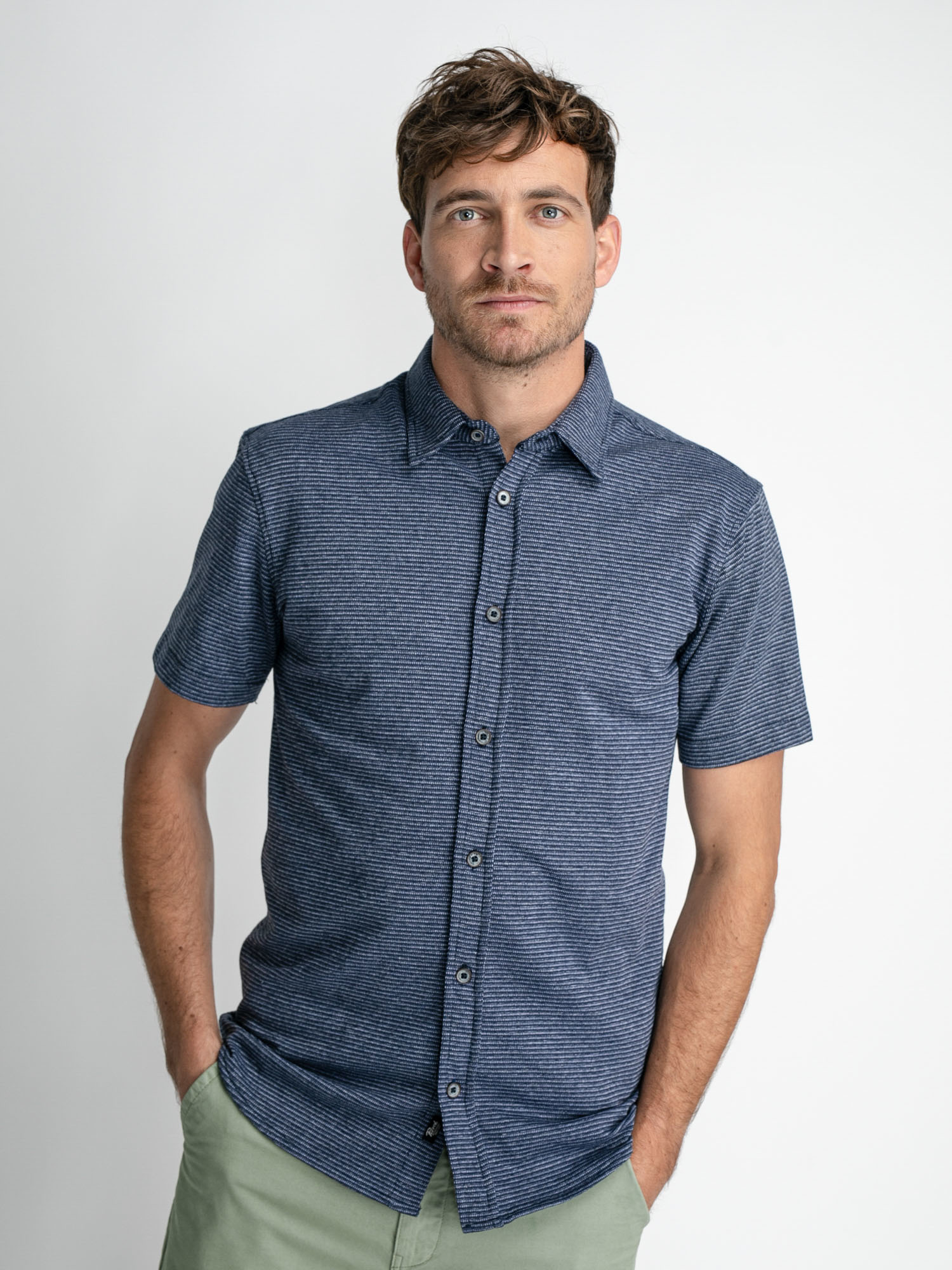 Petrol M-1030-Sis420 - Men Shirt Short Sleeve Uni (5152 Midnight Navy)