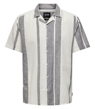 Only & Sons Onscaiden SS Stripe Linen Resort Shirt (193799 Cloud Dancer)