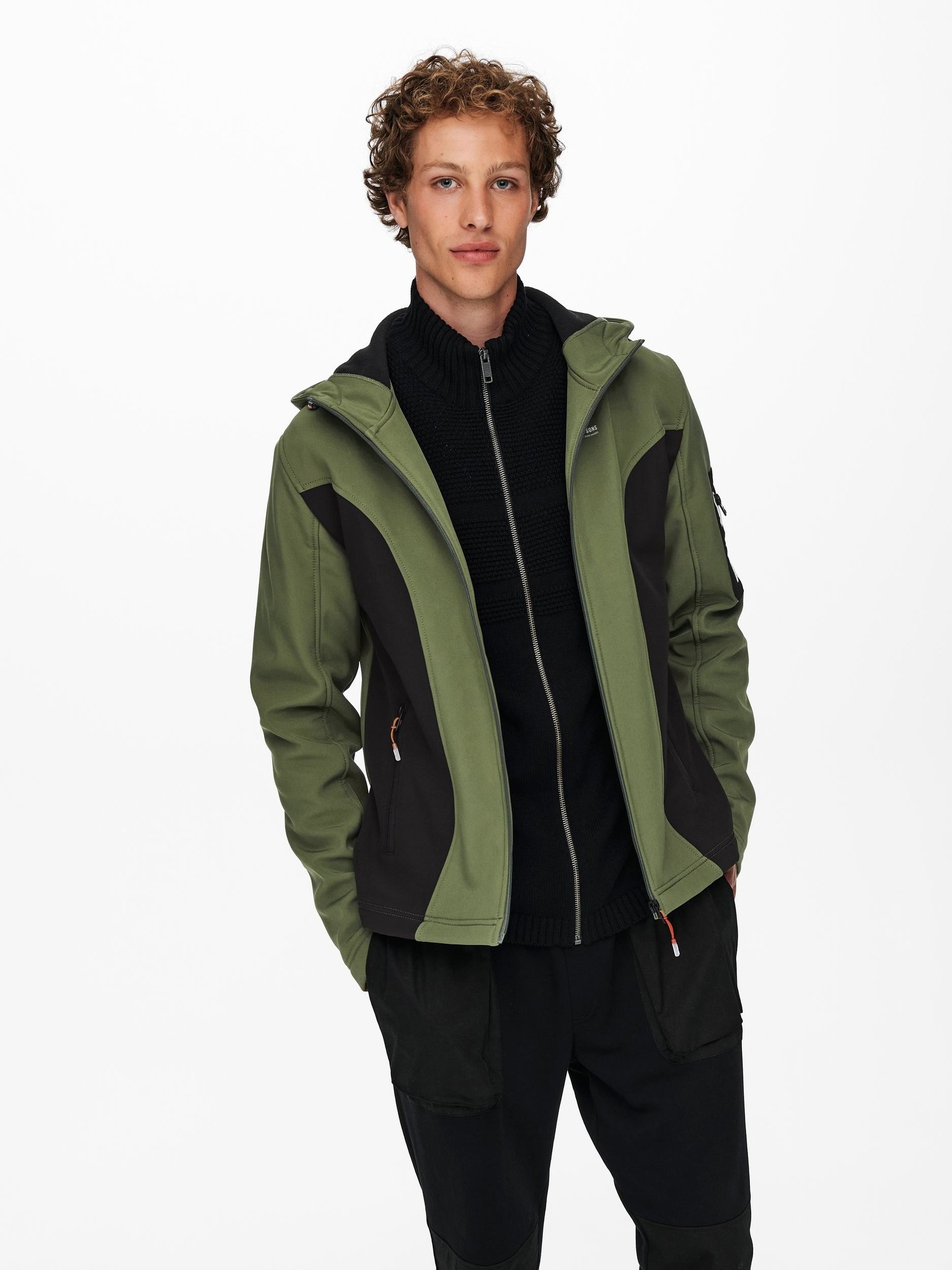 Only & Sons ONSBRAD Hood softshell jacket otw (Olive Night/Black)