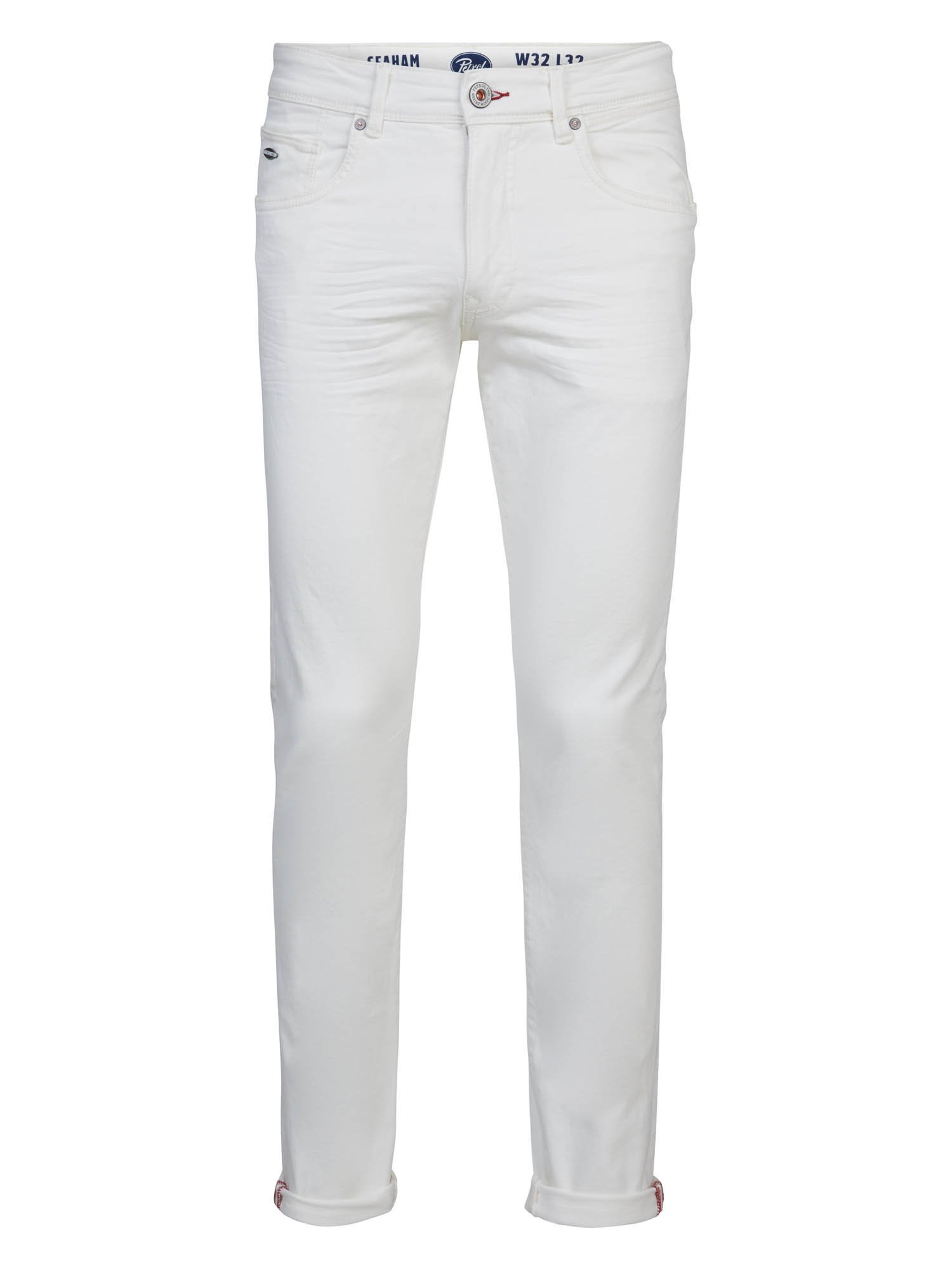 Petrol M-1030-Dnm007 - Seaham - Slim Fit Coloured (0000 Bright White)