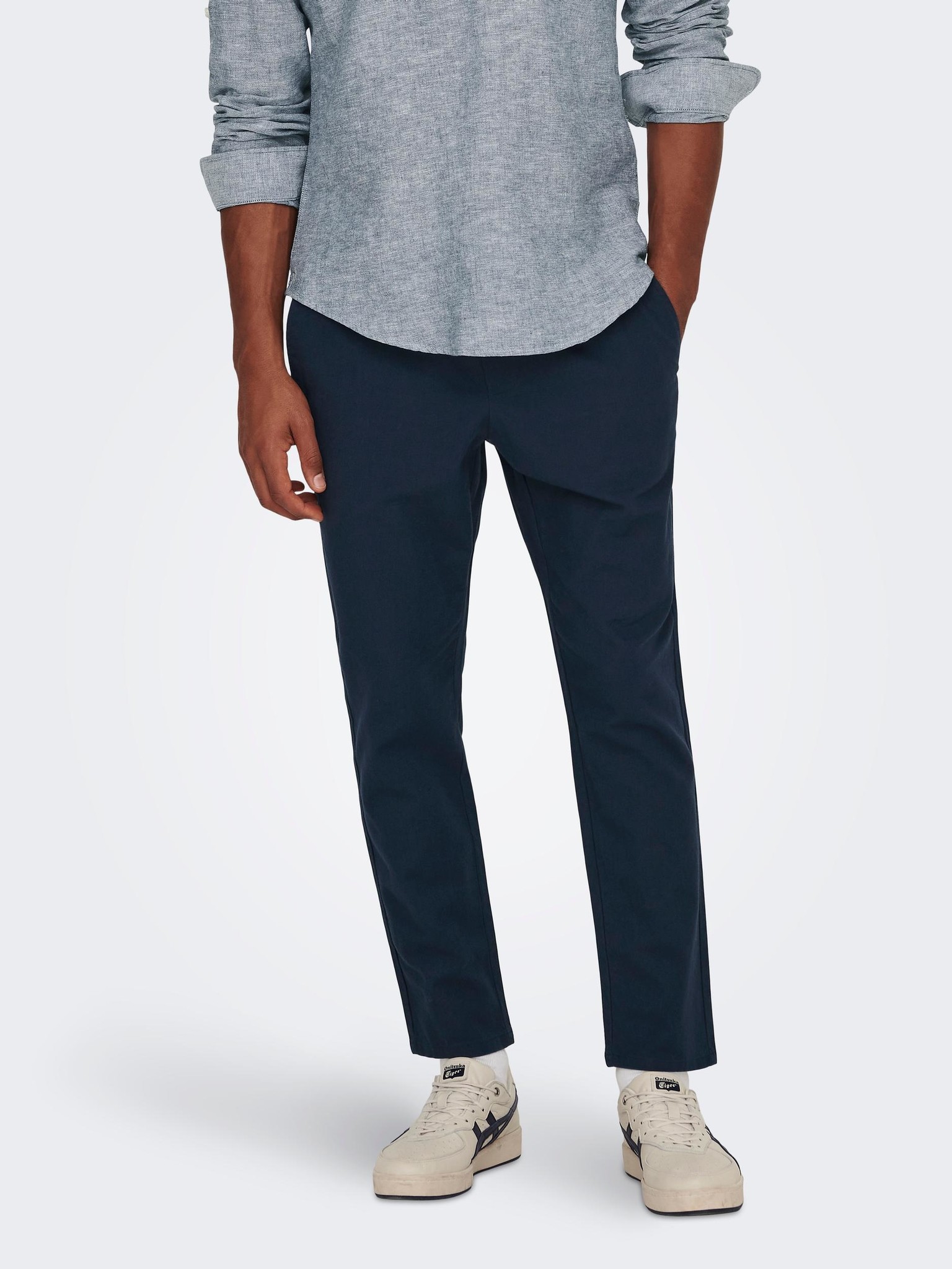 Only & Sons Onslinus Crop 0007 COT LIN PNT (187197 Dark Navy)