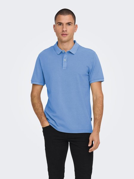 Only & Sons ONSTRAVIS Slim Washed SS Polo (239422 Marina)