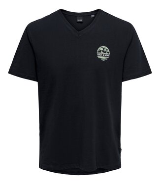 Only & Sons ONSSONS Logo REG SS V-Neck TEE CS (187197 Dark Navy)