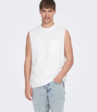 Only & Sons Onsfred RLX Pocket Slvless TEE (188758 White)