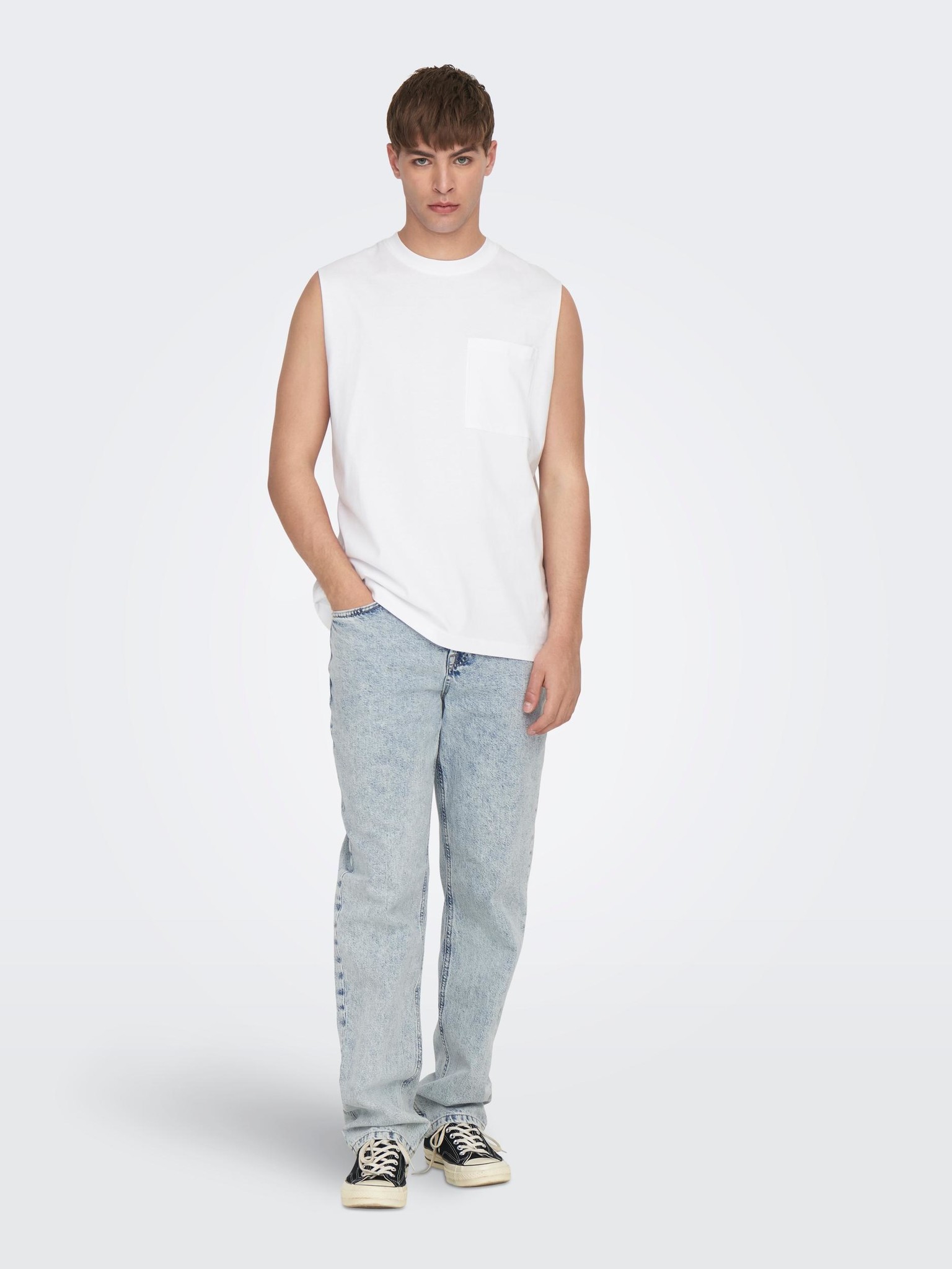 Onsfred RLX Pocket Slvless TEE (188758 White)