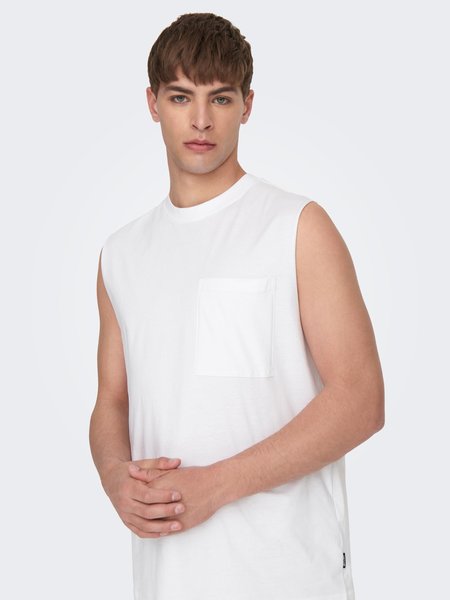 Only & Sons Onsfred RLX Pocket Slvless TEE (188758 White)