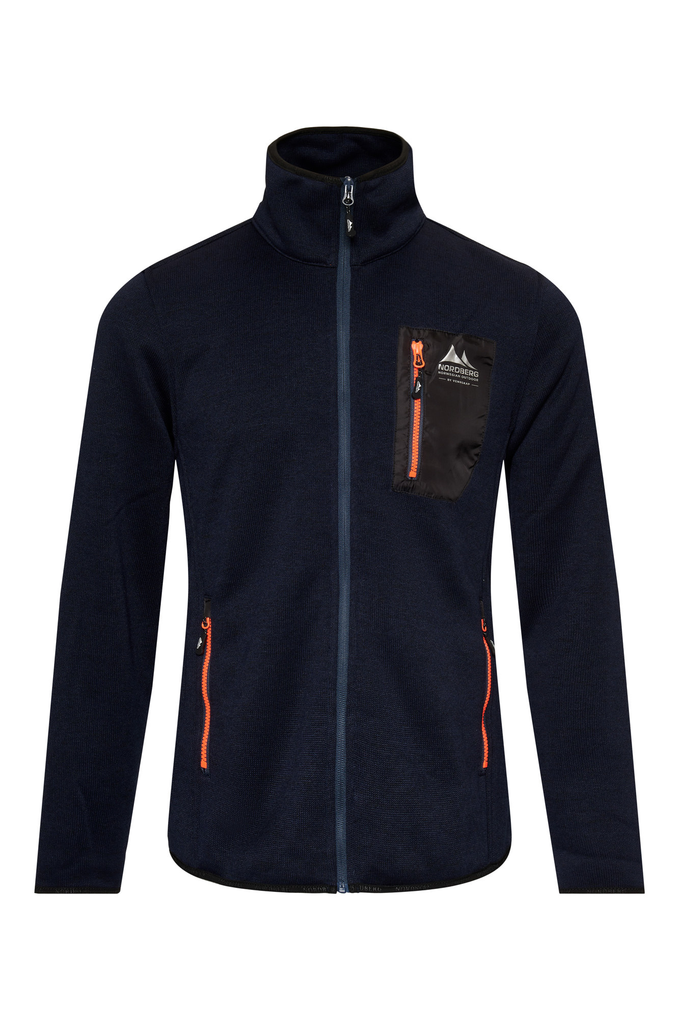 NOA Knitted Fleece Jacket Navy Melange