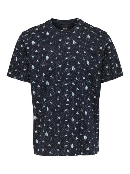 Only & Sons Onslevi REG Ditsy AOP SS TEE CS (187197 Dark Navy)