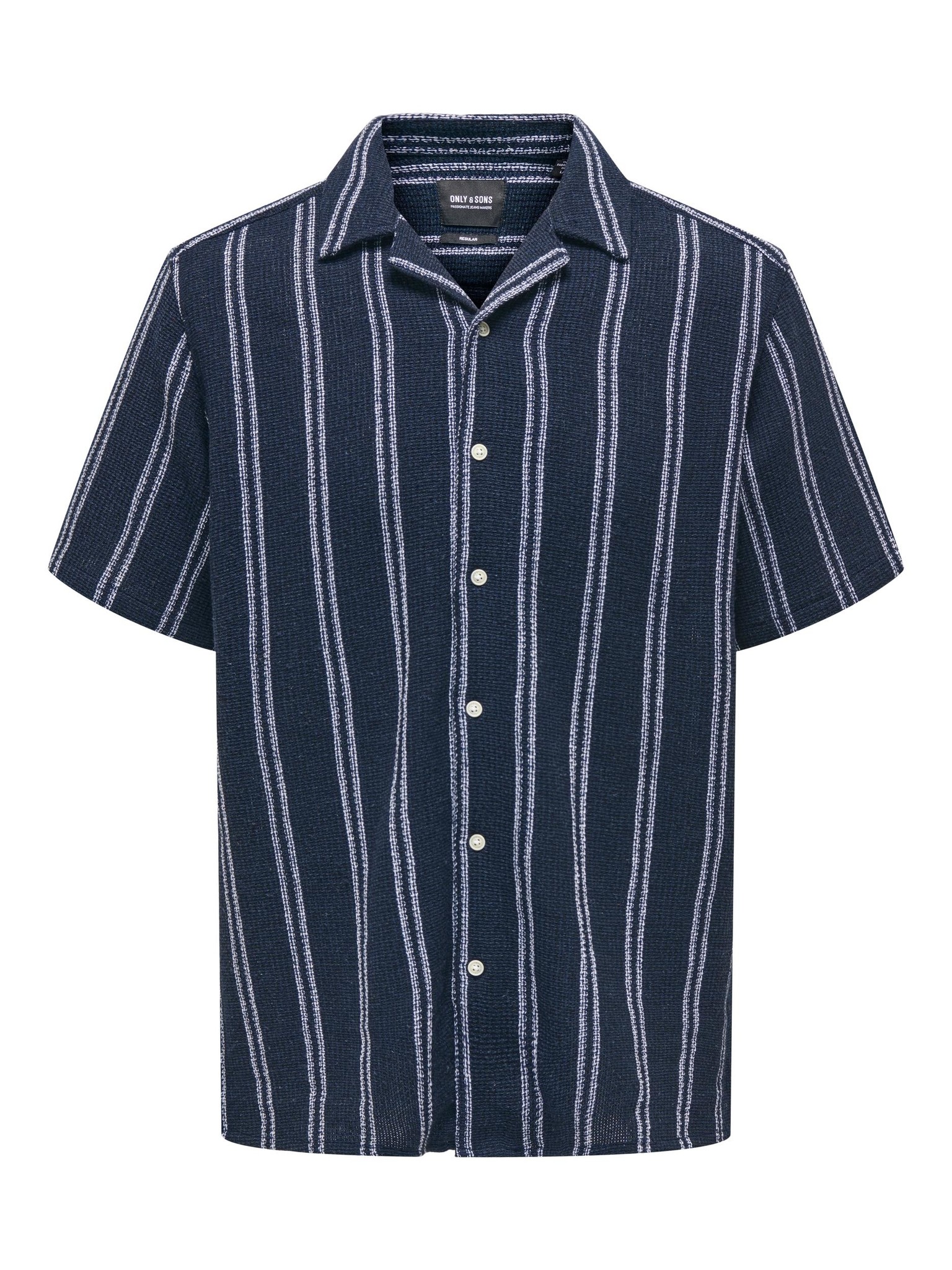Onstrev Life REG Struc Stripe SS Shirt (187197 Dark Navy)