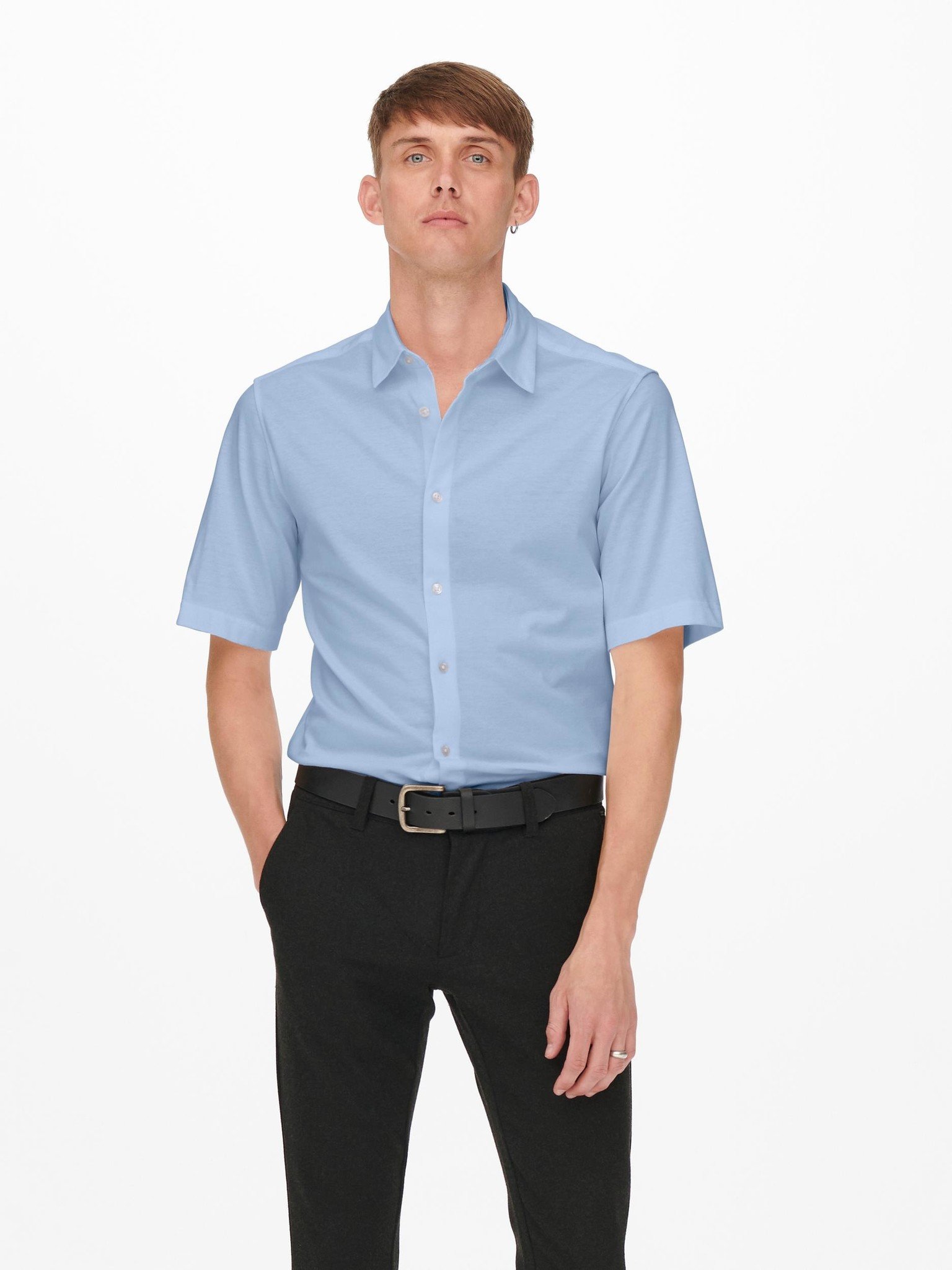 Only & Sons Onsmiles SS Stretch Shirt (198830 Cashmere Blue)