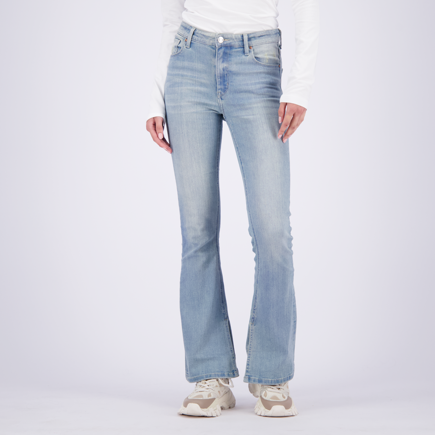 RAIZZED WOMEN SUNRISE SPLIT Vintage Blue Flare Jeans