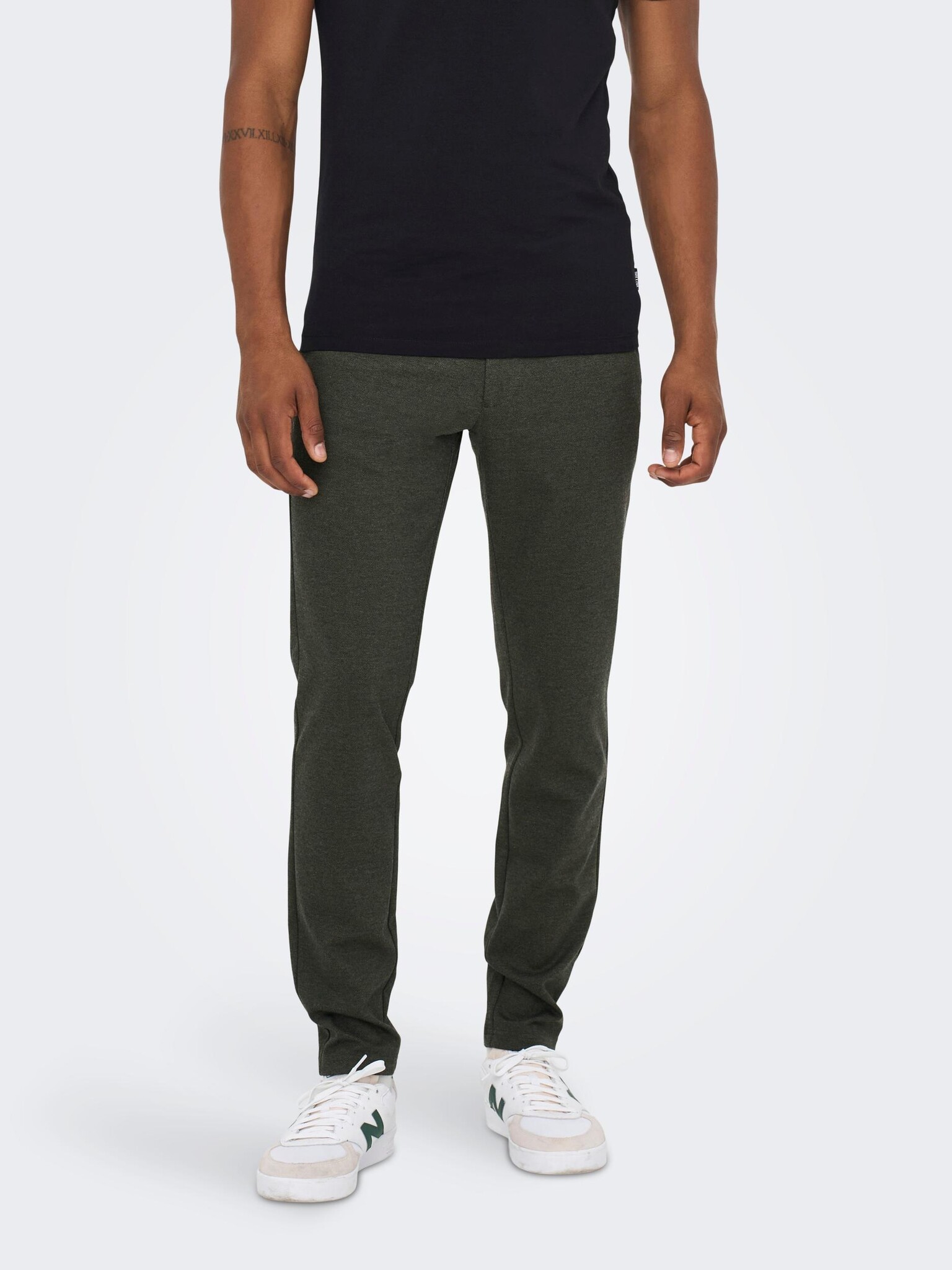 Only & Sons ONSMARK Slim Herringbone 2911 Pant (187198 Olive Night)