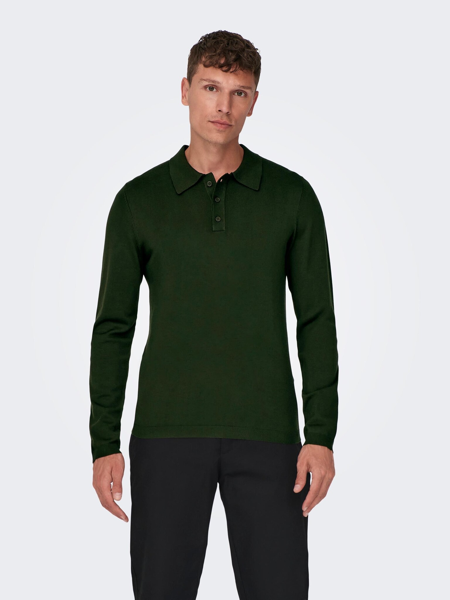 Only & Sons Onswyler Life REG 14 LS Polo Knit (218672 Rosin)