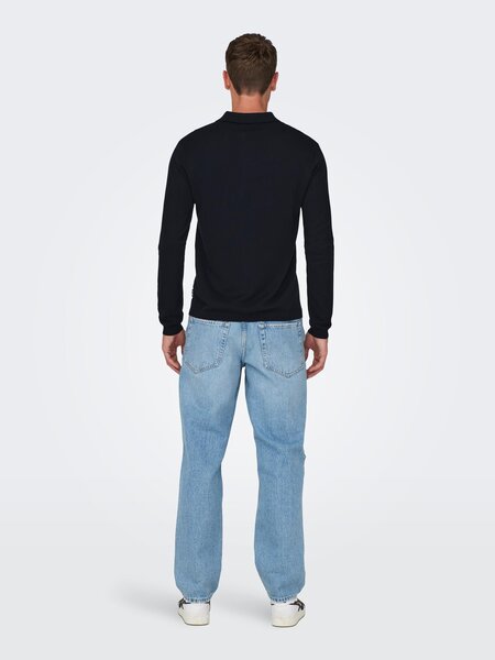 Only & Sons Onswyler Life REG 14 LS Polo Knit (187197 Dark Navy)