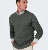 Only & Sons Onskalle REG 12 Struc Crew Knit (262142 Castor Gray)