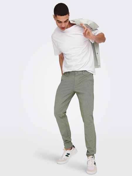 Only & Sons ONSMARK Slim TAP 0209 Melange Pant (187198 Olive Night)