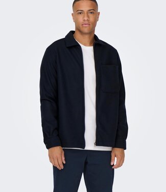 Only & Sons Onsdal OVR ZIP LS Shirt (187197 Dark Navy)