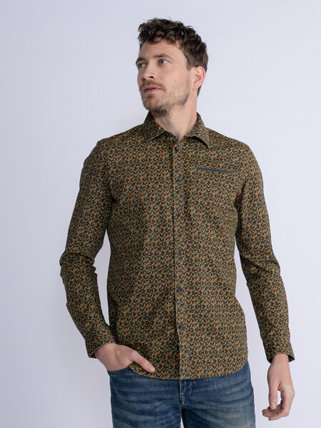 Petrol M-3030-Sil404 - Men Shirt Long Sleeve Aop (2118 Almond)